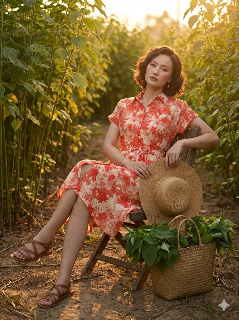 Đầm Sơ Mi Ramie Thanh Minh