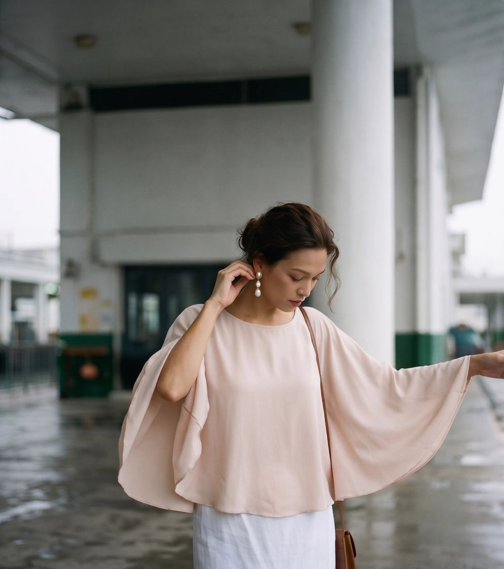 Áo cánh dơi crepe hồng thời trang Hity