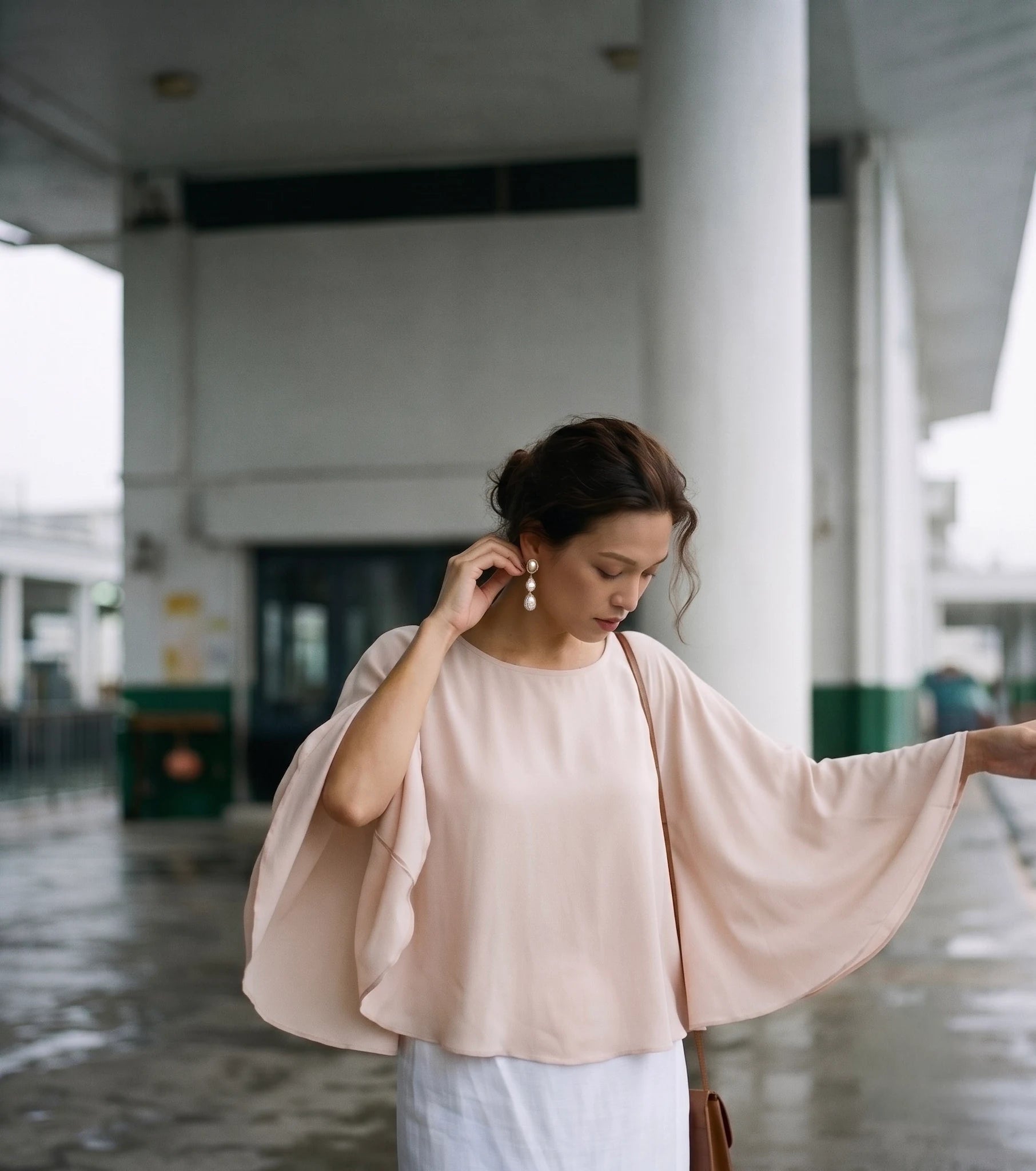 Áo cánh dơi crepe hồng thời trang Hity