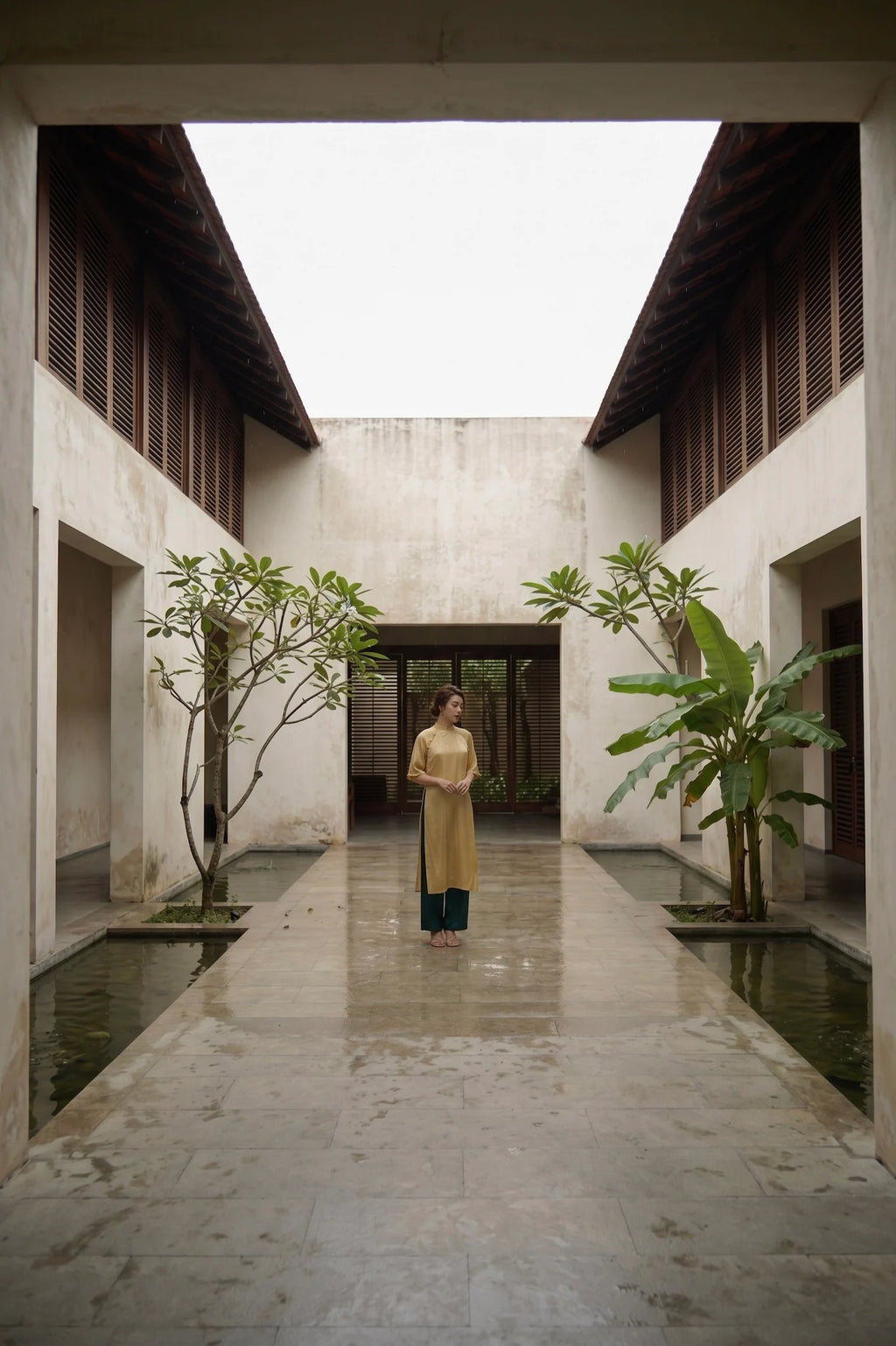 Áo dài lụa dún Tám Lăng Silk thời trang Hity