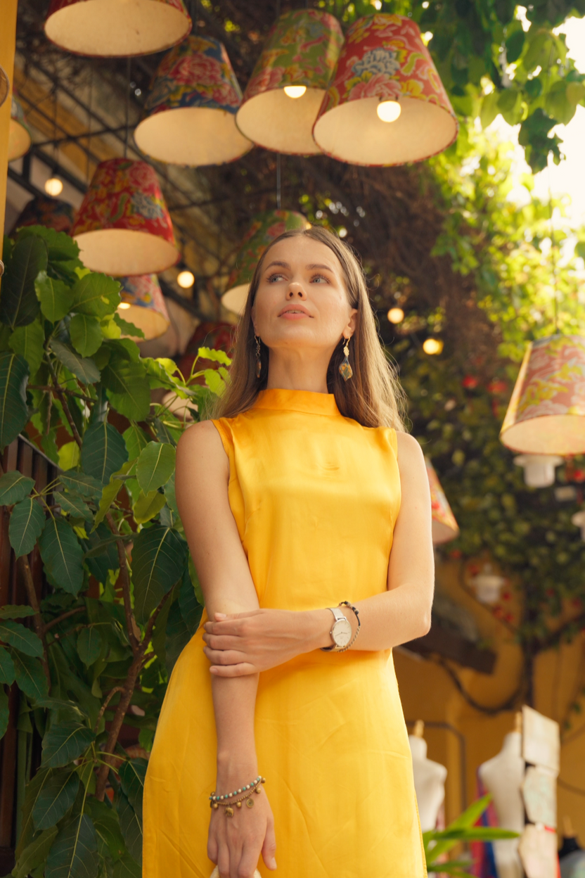 Áo dài cách tân lụa tơ tằm thời trang Hity