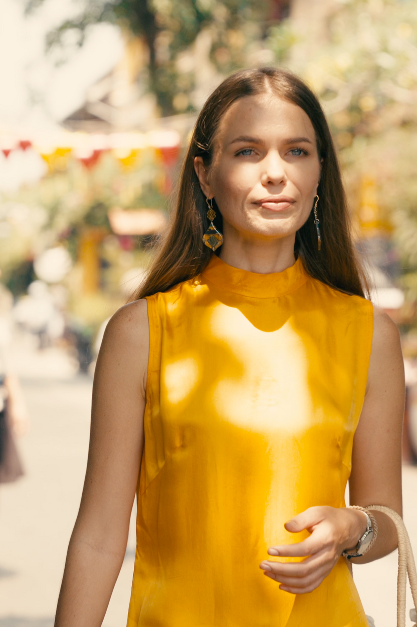 Áo dài cách tân lụa tơ tằm thời trang Hity