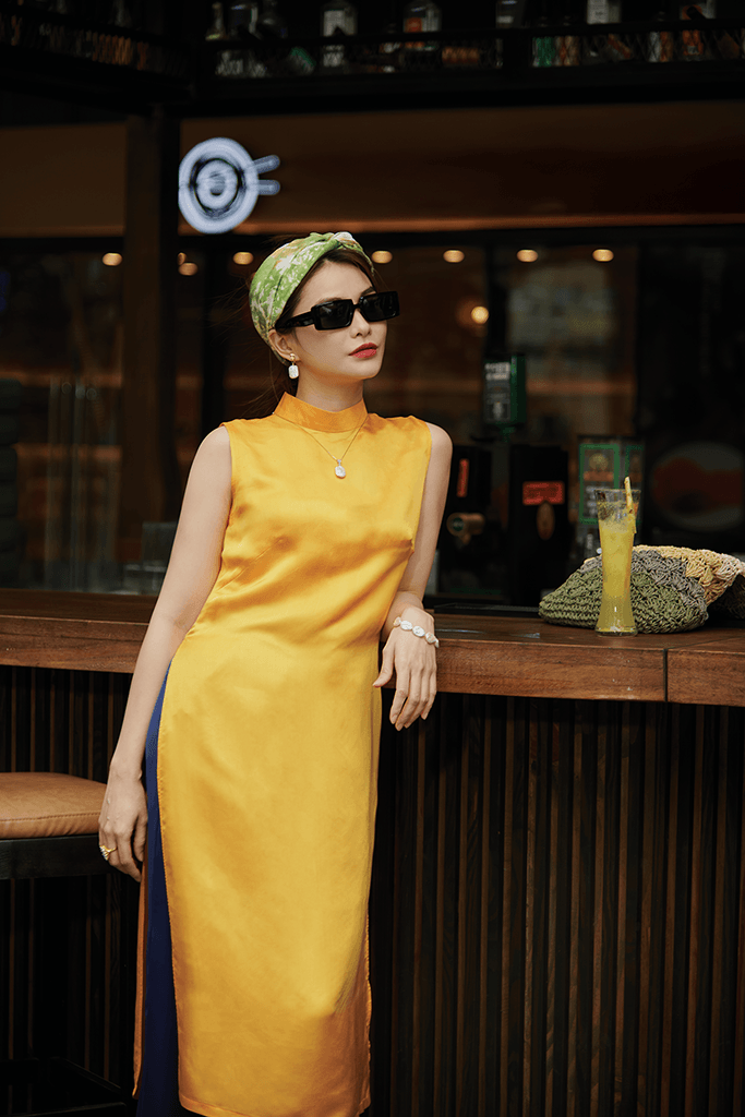 Áo dài cách tân lụa tơ tằm thời trang Hity