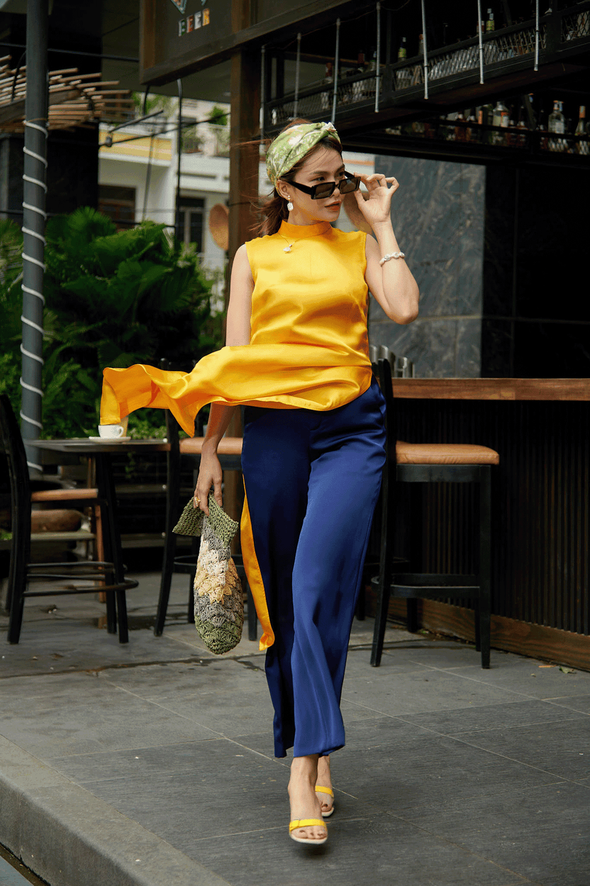 Áo dài cách tân lụa tơ tằm thời trang Hity