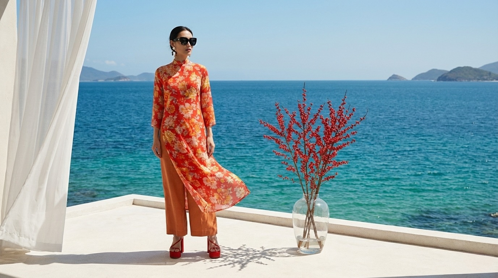 Áo Dài Raglan Linen Mẫu Đơn