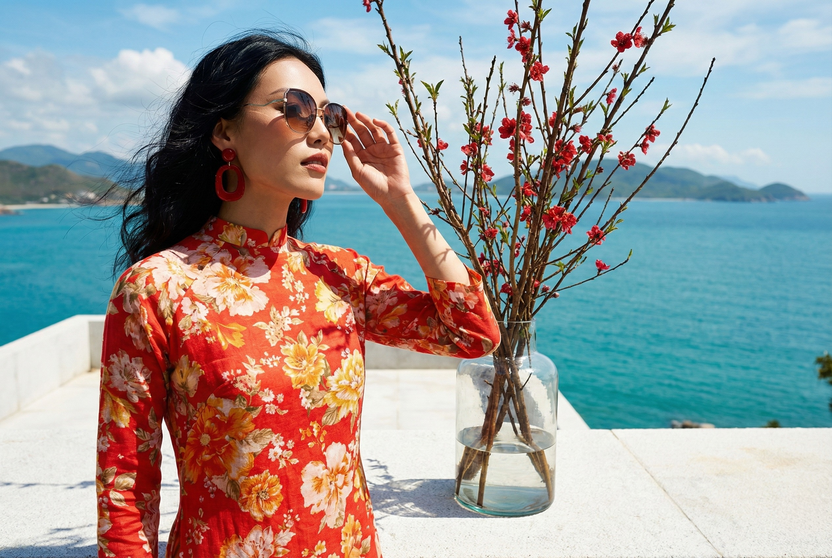 Áo Dài Raglan Linen Mẫu Đơn