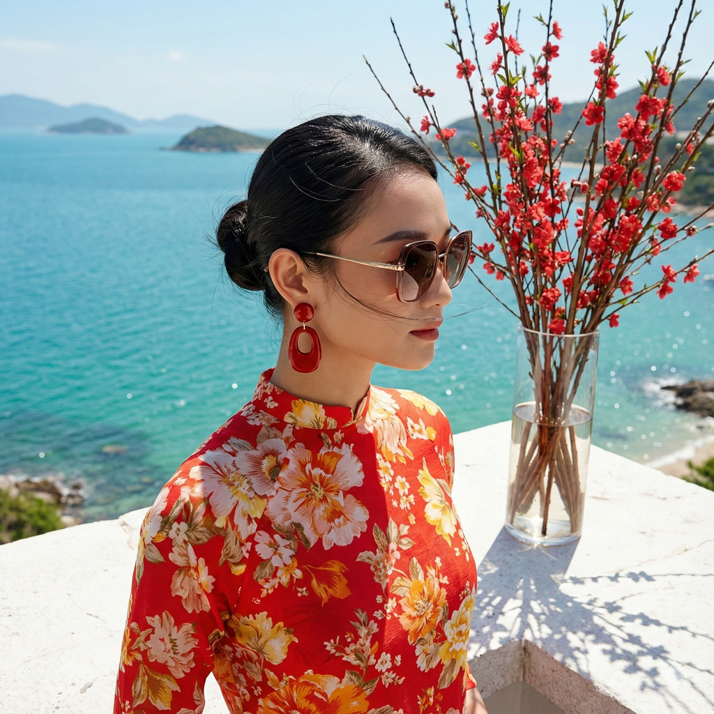 Áo Dài Raglan Linen Mẫu Đơn