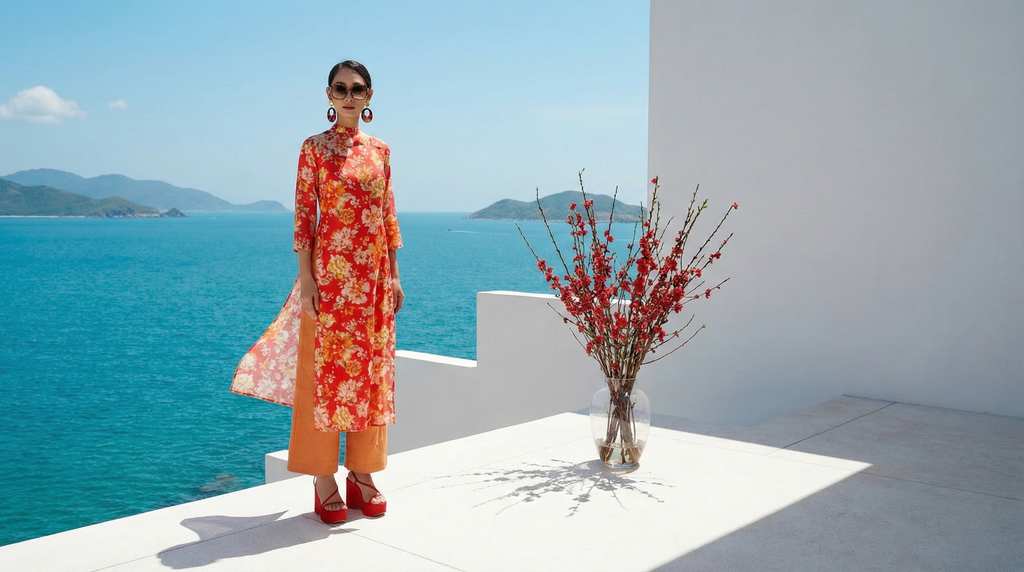 Áo Dài Raglan Linen Mẫu Đơn