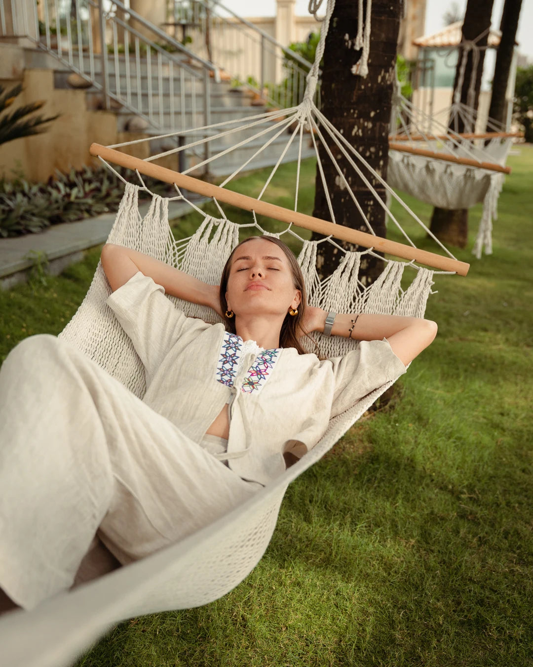 Áo khoác Nhật Bình linen xanh phối thổ cẩm thời trang Hity