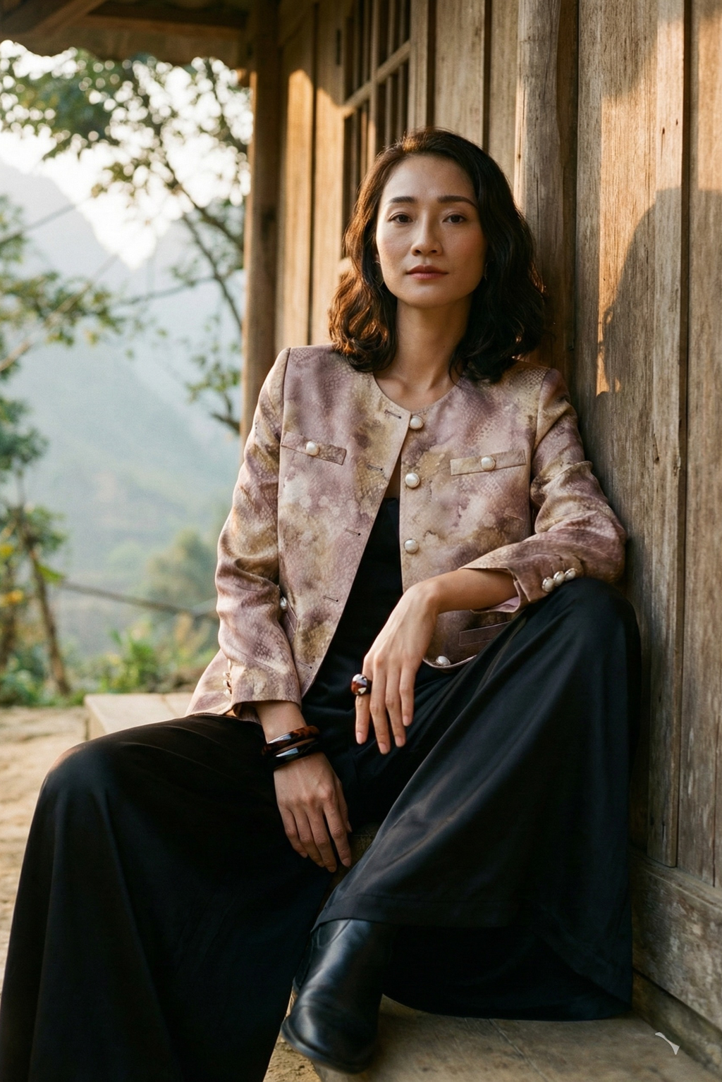 Áo khoác jacket loang màu Thời trang Hity