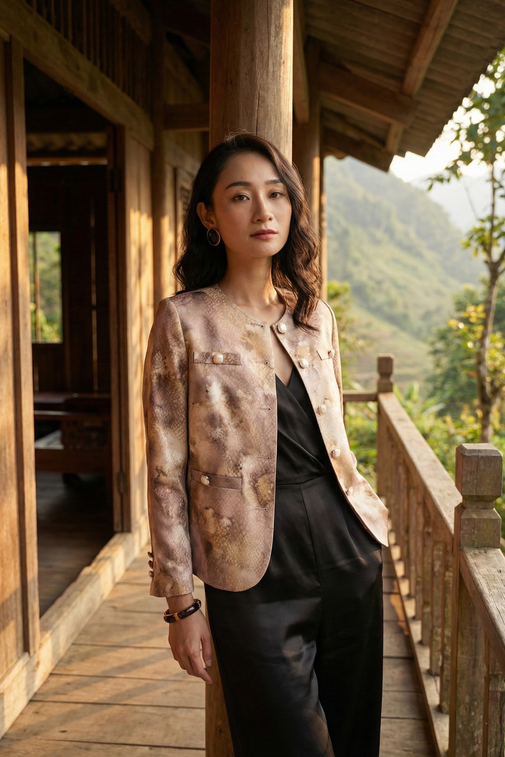 Áo khoác jacket loang màu Thời trang Hity