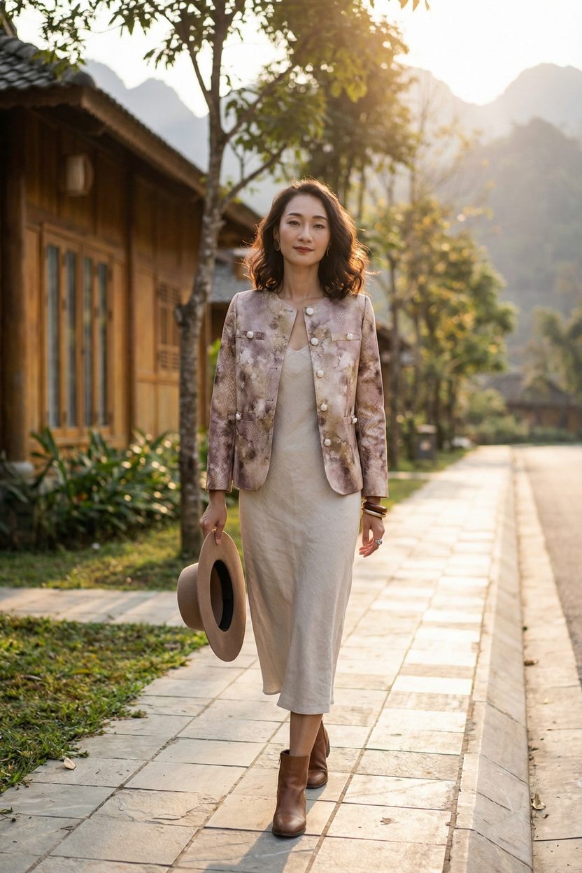 Áo khoác jacket loang màu Thời trang Hity