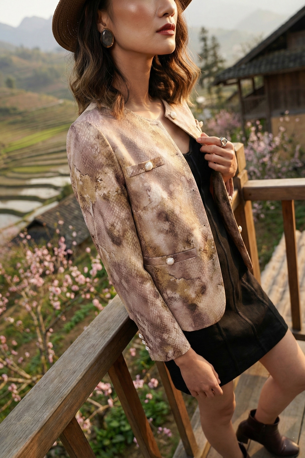 Áo khoác jacket loang màu Thời trang Hity