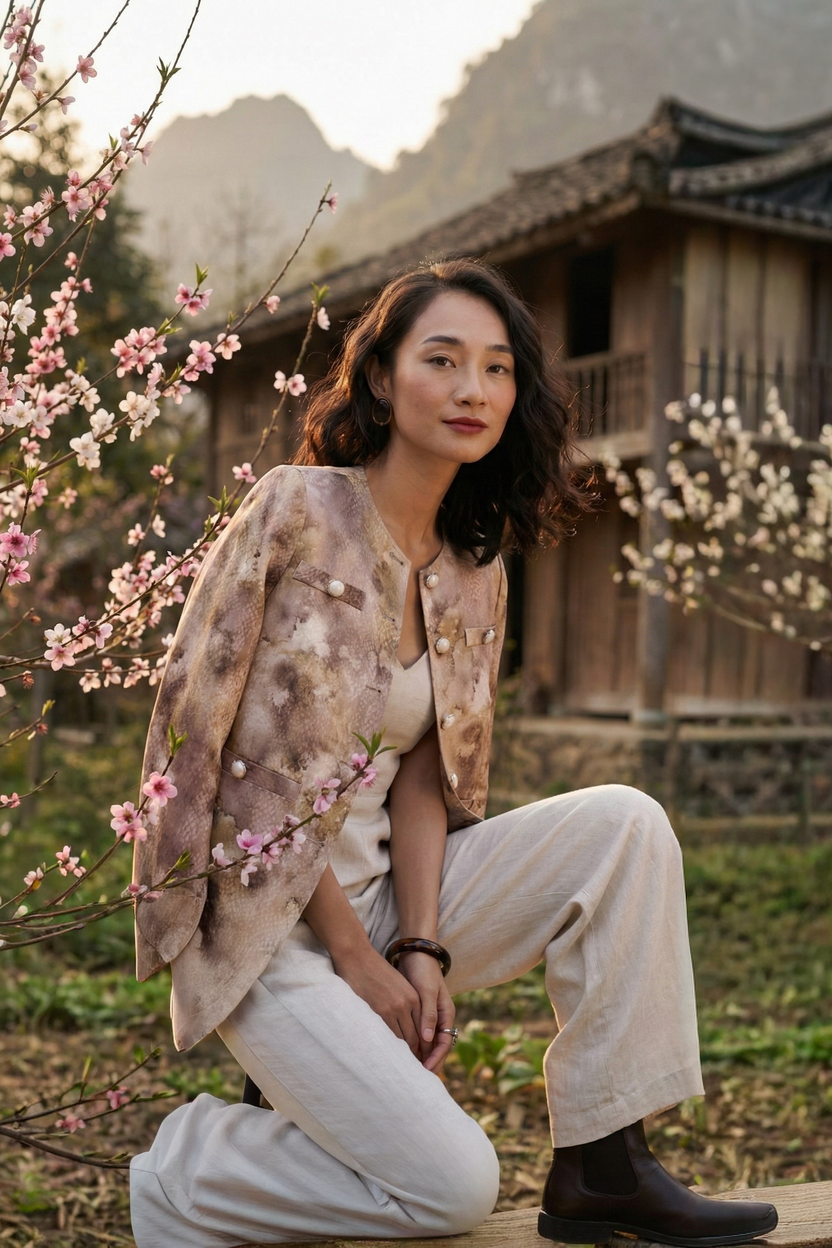 Áo khoác jacket loang màu Thời trang Hity