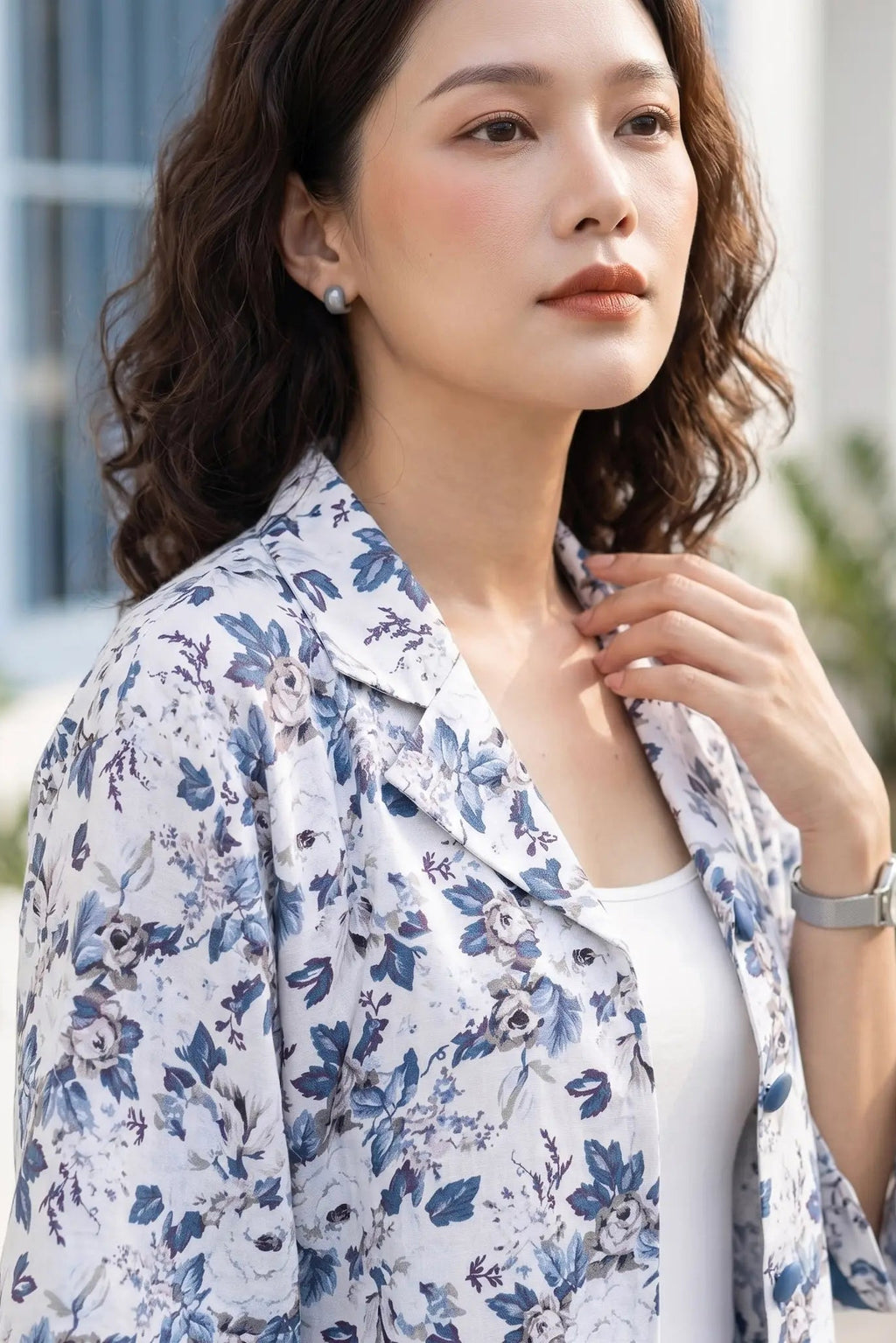 Áo khoác cổ ve linen thời trang Hity