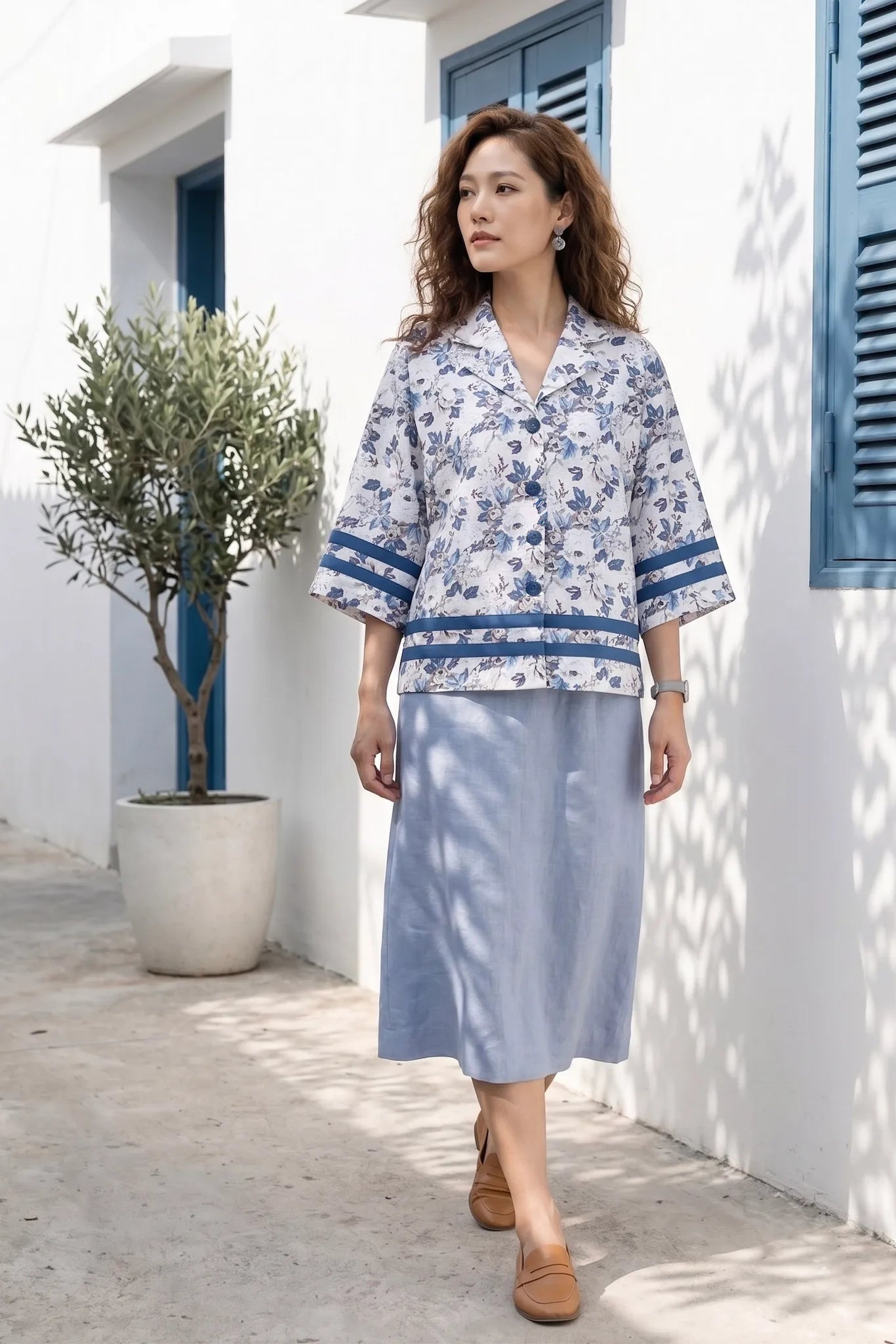 Áo khoác cổ ve linen thời trang Hity