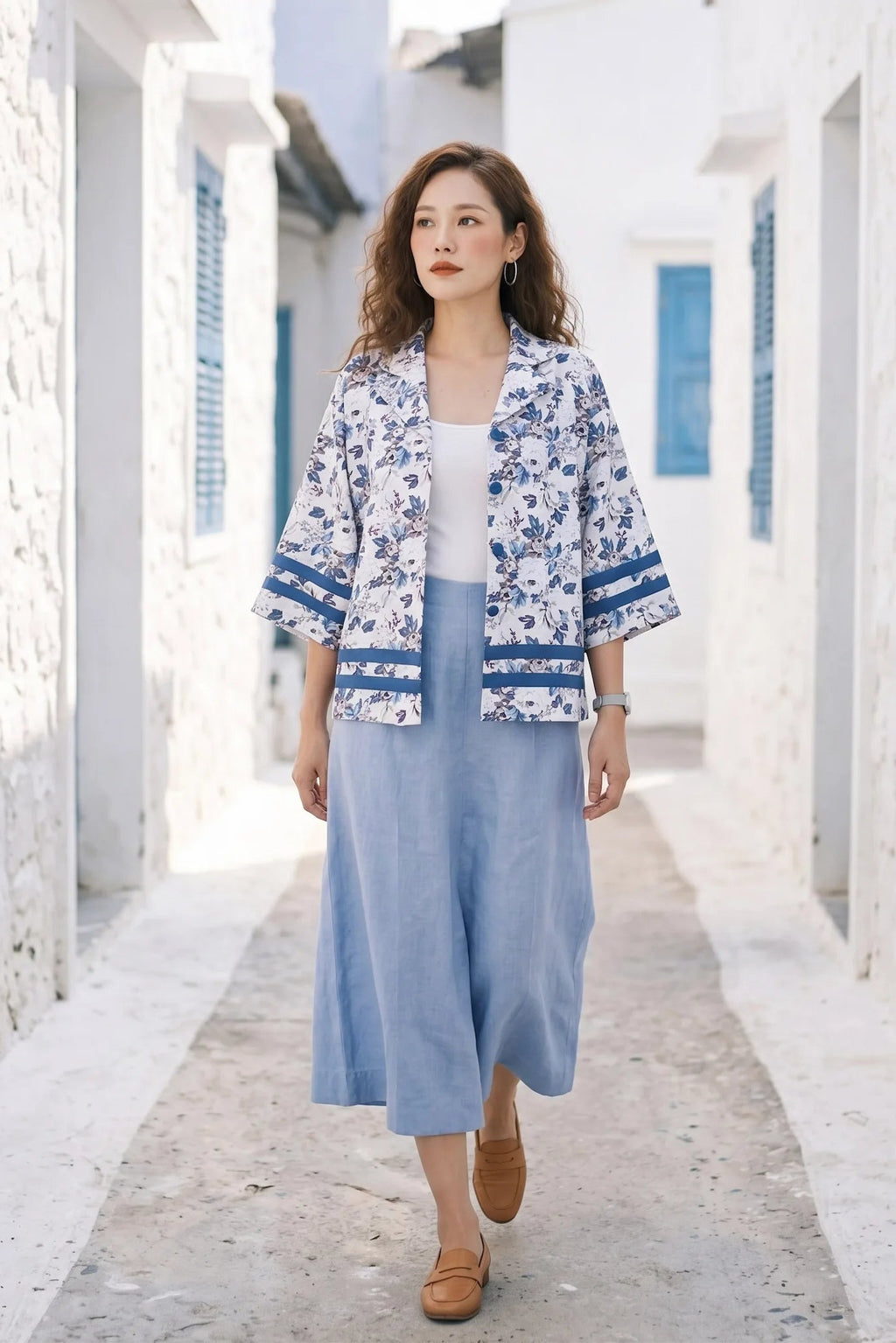 Áo khoác cổ ve linen thời trang Hity