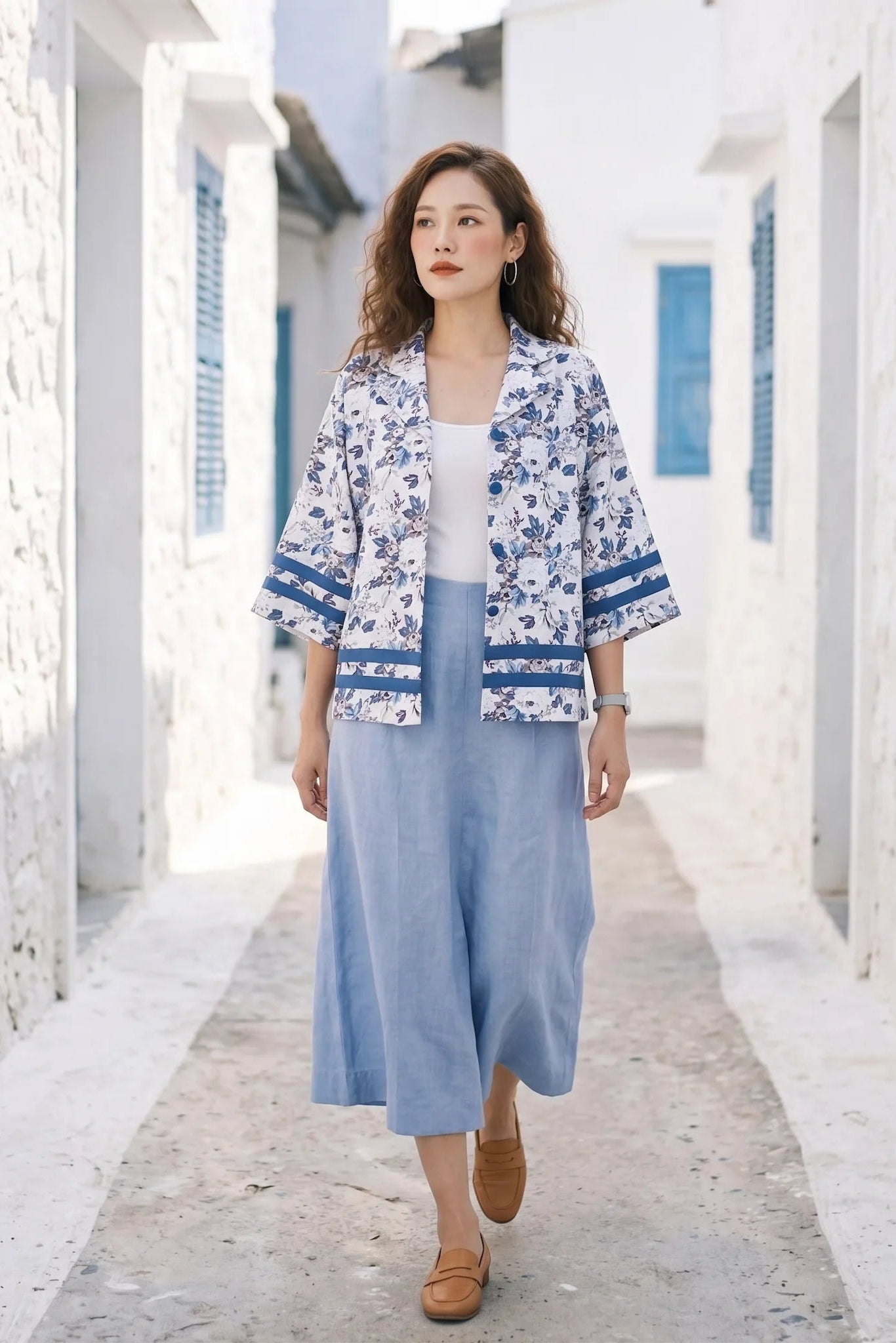 Áo khoác cổ ve linen thời trang Hity