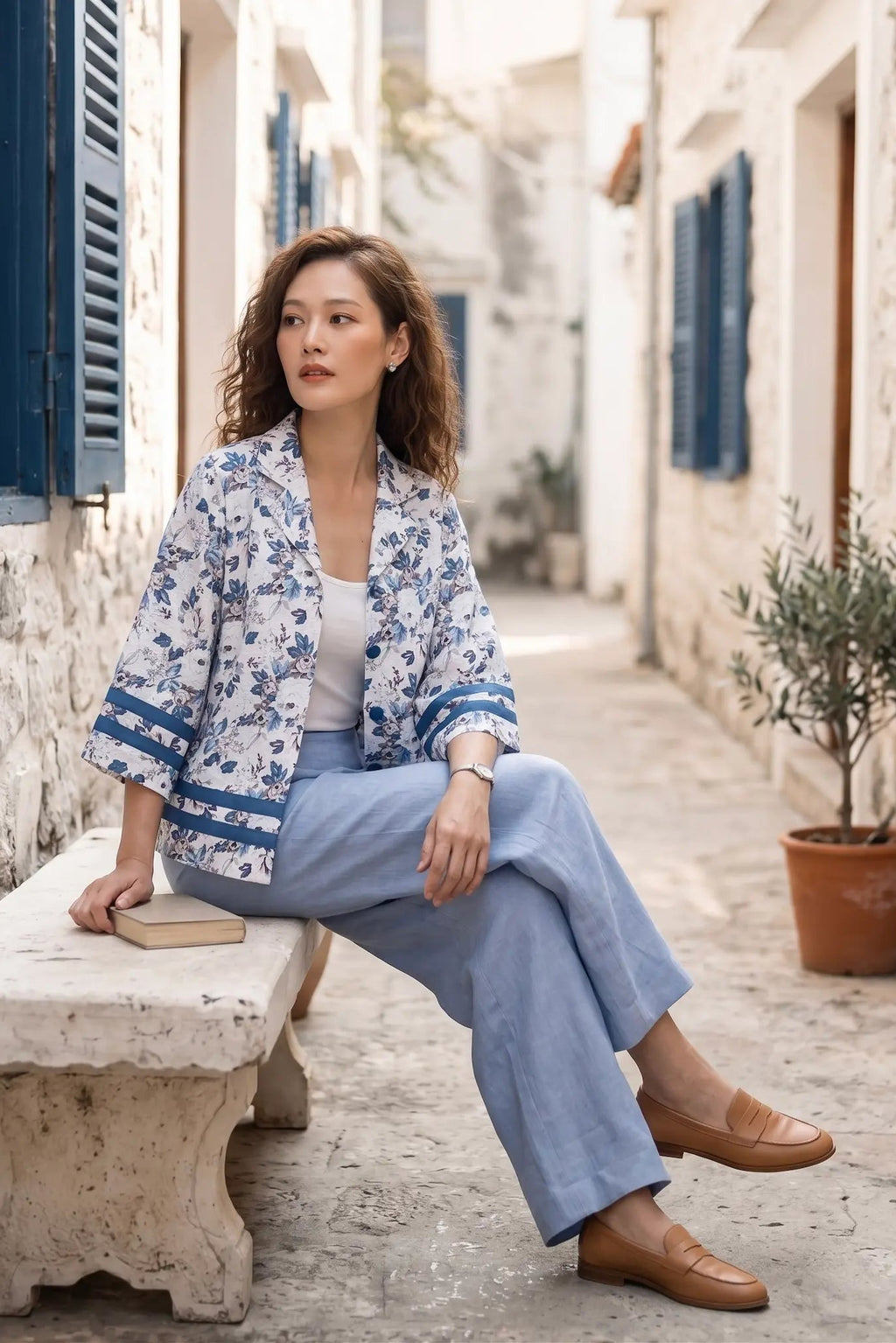 Áo khoác cổ ve linen thời trang Hity