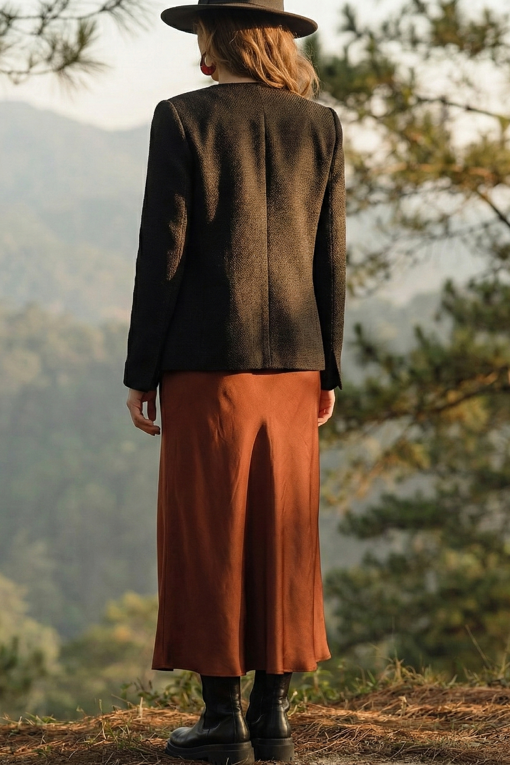 Áo khoác jacket tweed đen thời trang Hity