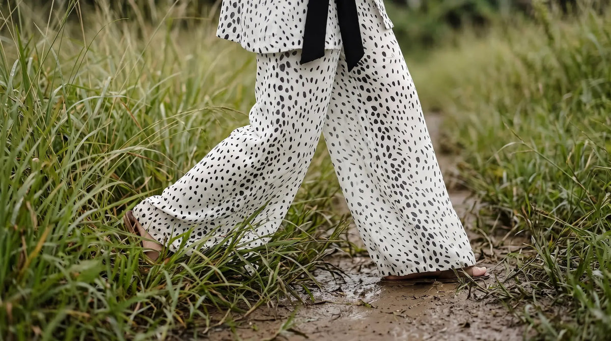 Bộ áo khoác kimono phối quần chấm bi thời trang Hity