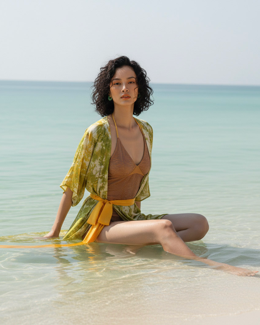 Áo khoác kimono lụa tơ tằm thời trang Hity