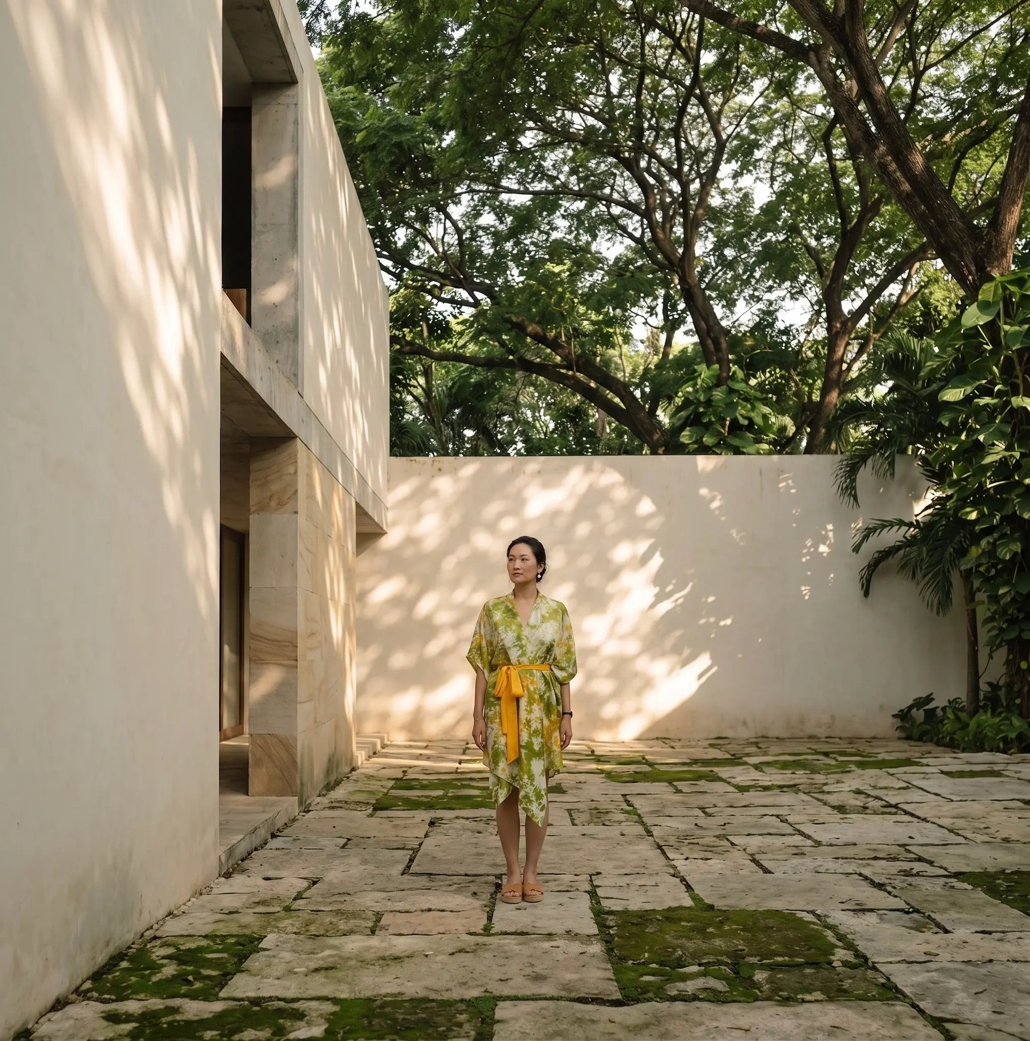 Áo khoác lụa tơ tằm nhuộm loang tiedye thời trang Hity