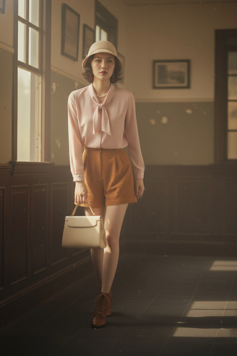 Áo kiểu cổ nơ retro thời trang Hity