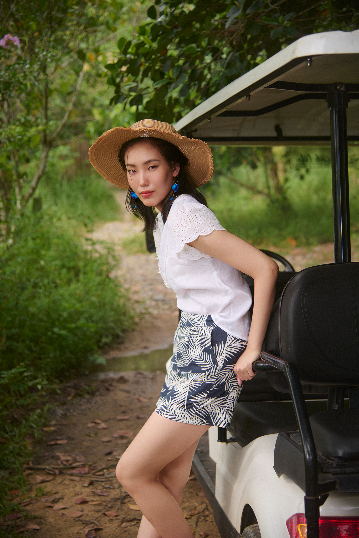 Áo suông tay ren linen trắng thời trang Hity