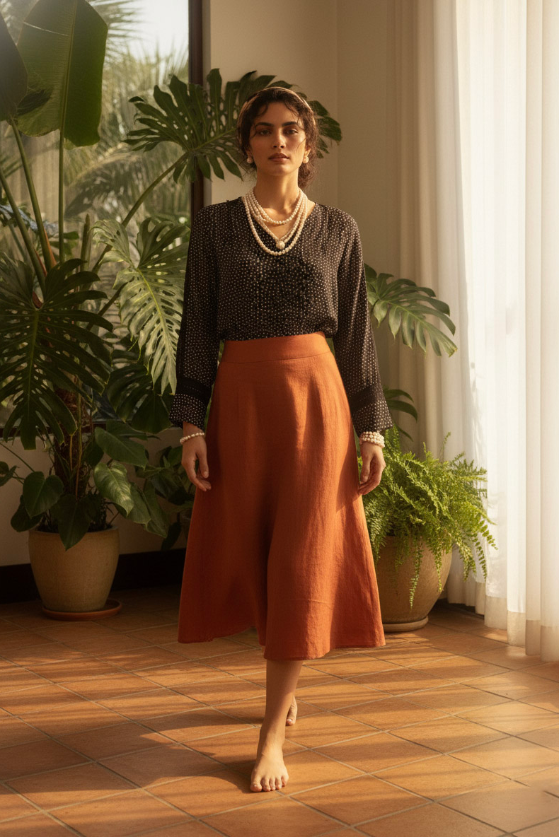 Áo suông tay dài phối ren cotton chấm bi thời trang Hity