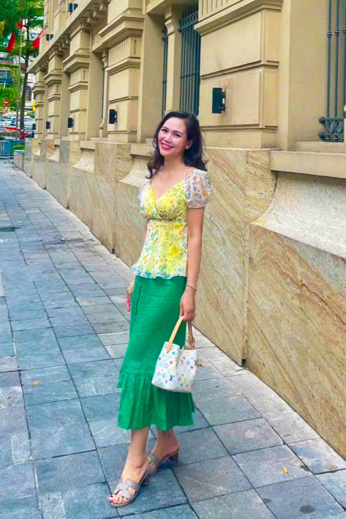 Áo peplum hở lưng tay phồng Soleil thời trang Hity