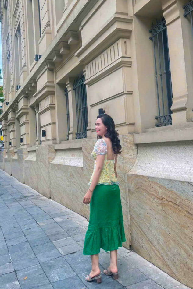 Áo peplum hở lưng tay phồng Soleil thời trang Hity