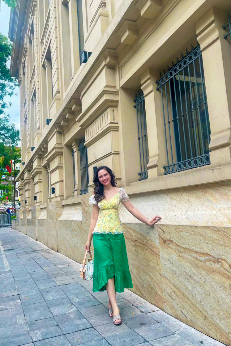 Áo peplum hở lưng tay phồng Soleil thời trang Hity