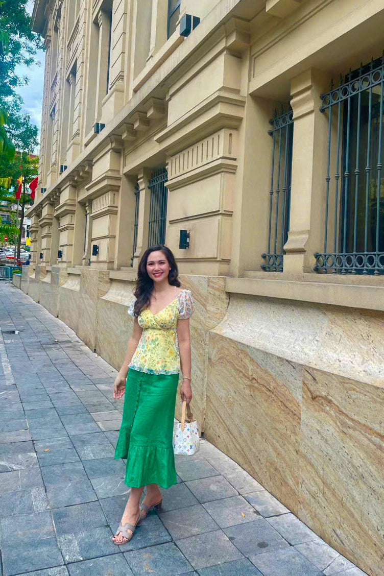 Áo peplum hở lưng tay phồng Soleil thời trang Hity