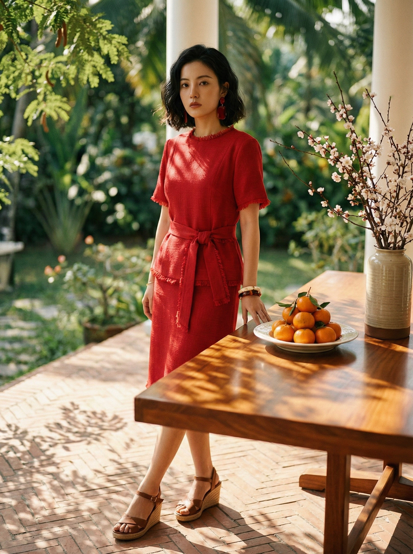 Áo Thắt Eo Peplum Tua Rua Thanh Minh