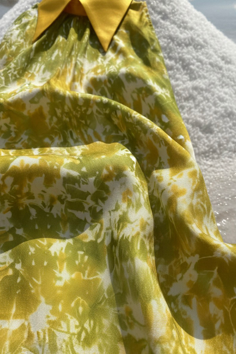Áo sơ mi yếm halter lụa tiedye thời trang Hity
