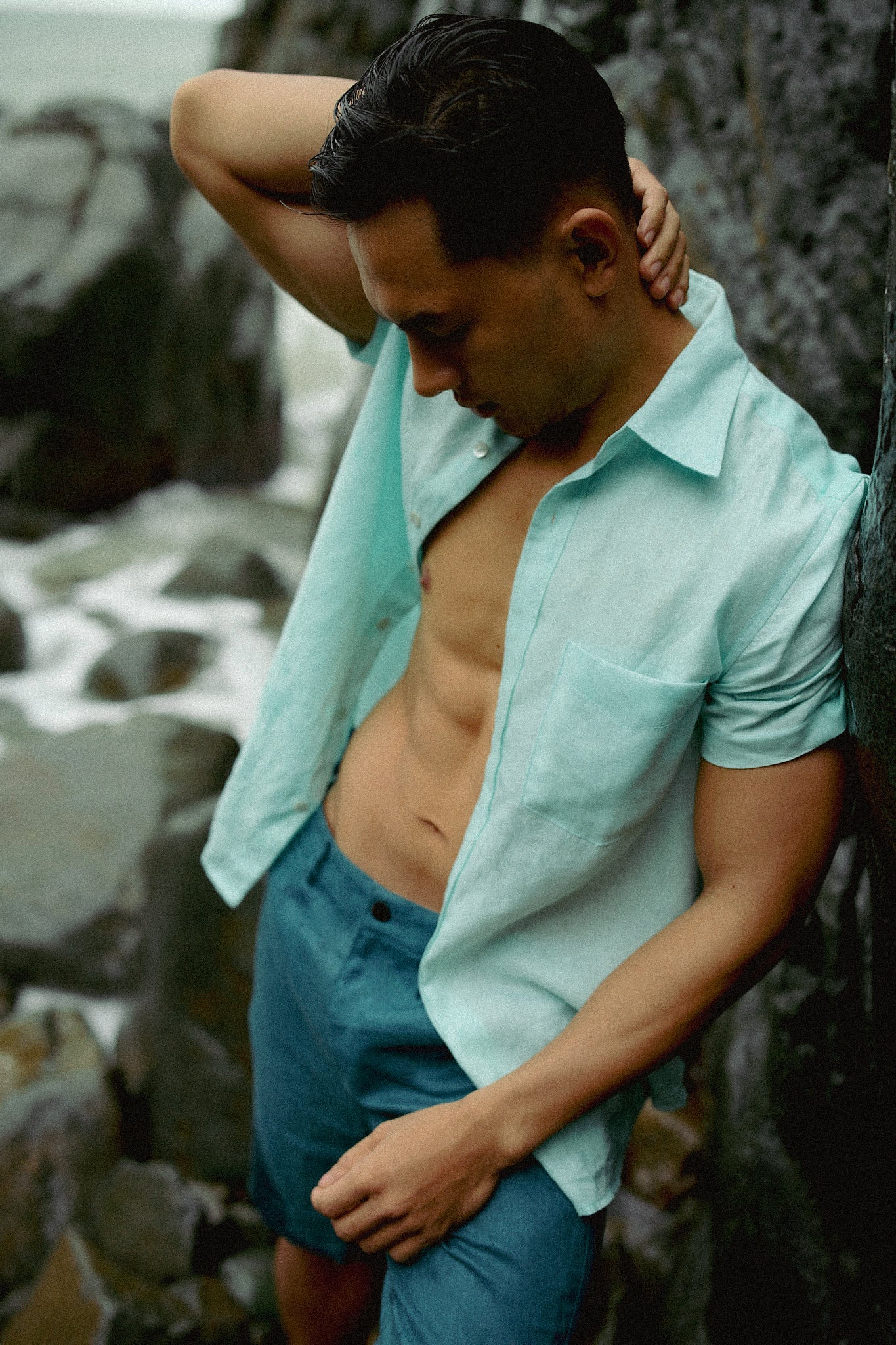 Áo sơ mi nam tay ngắn linen thời trang Hity