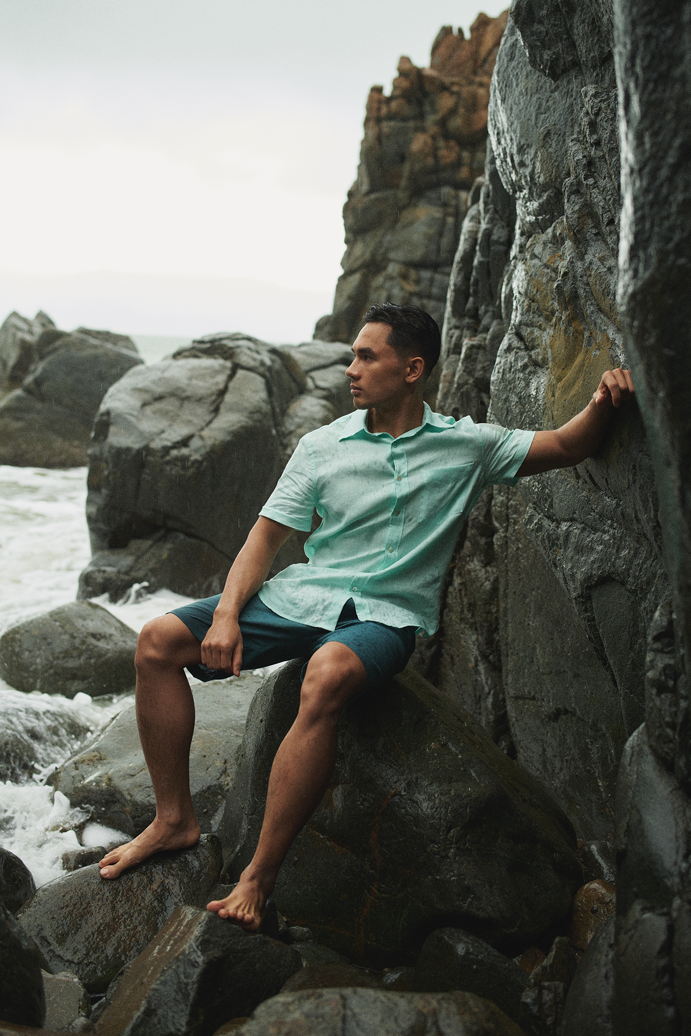 Áo sơ mi nam tay ngắn linen thời trang Hity