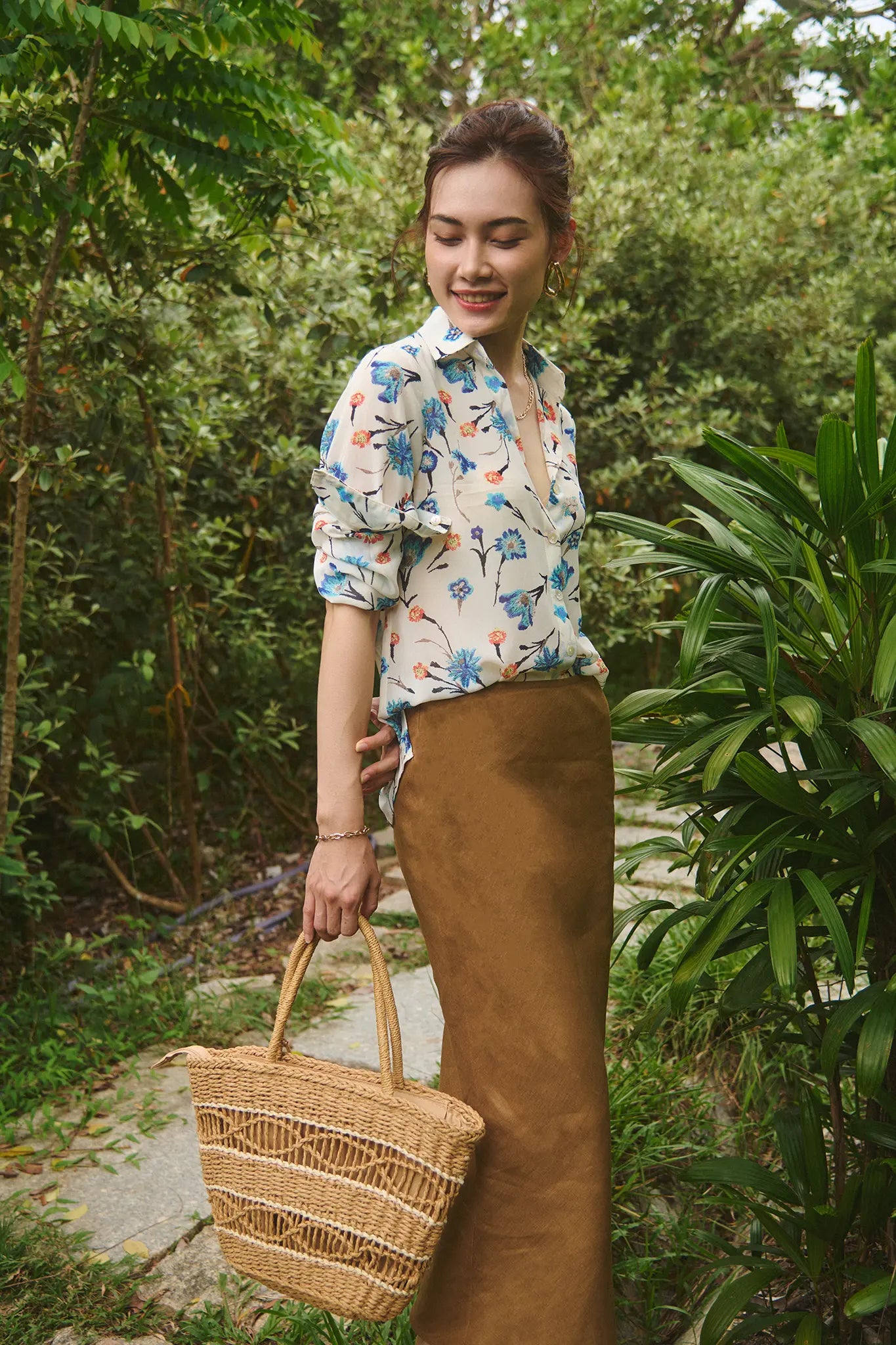 Áo sơ mi voan hoa thời trang Hity