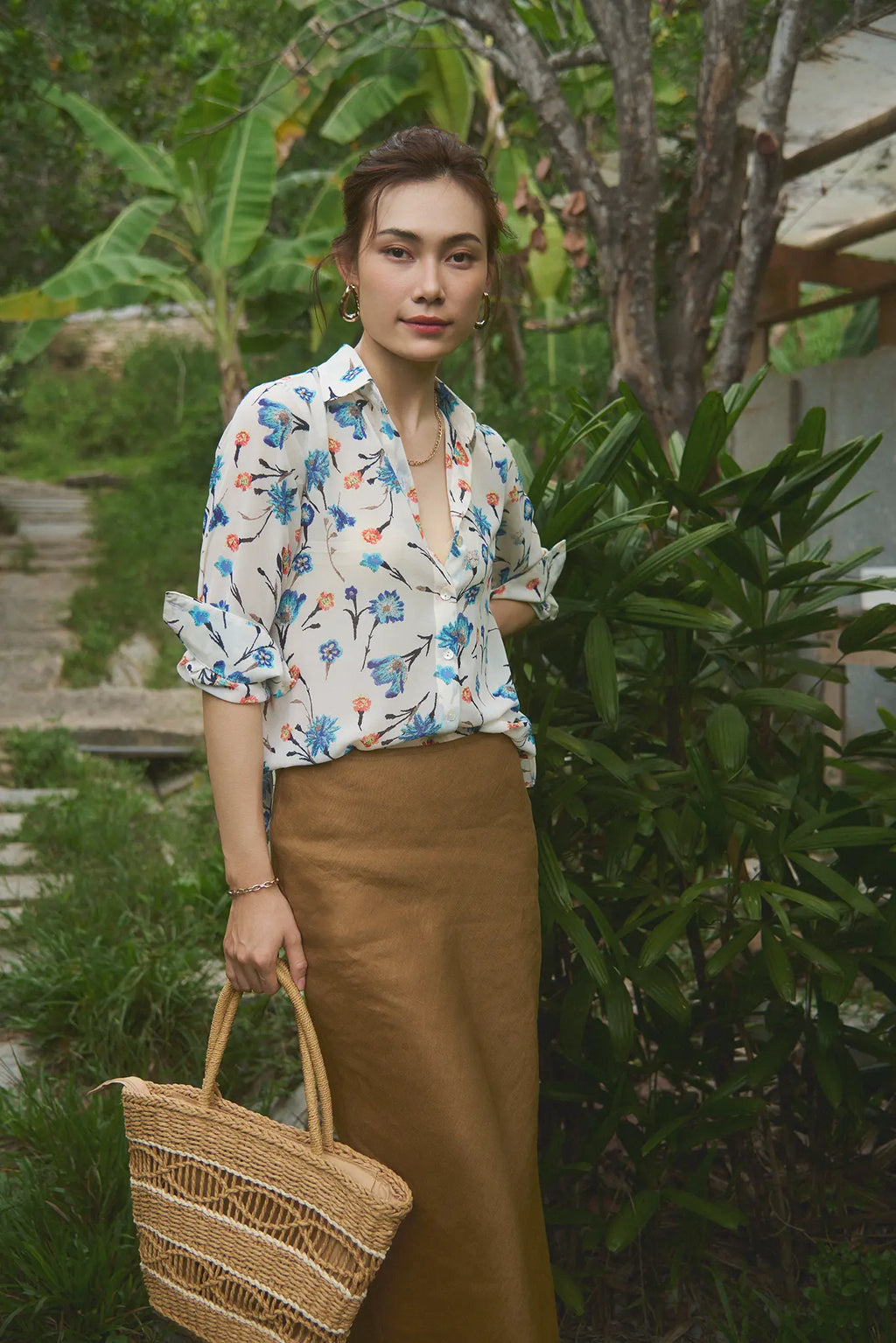 Áo sơ mi voan hoa thời trang Hity