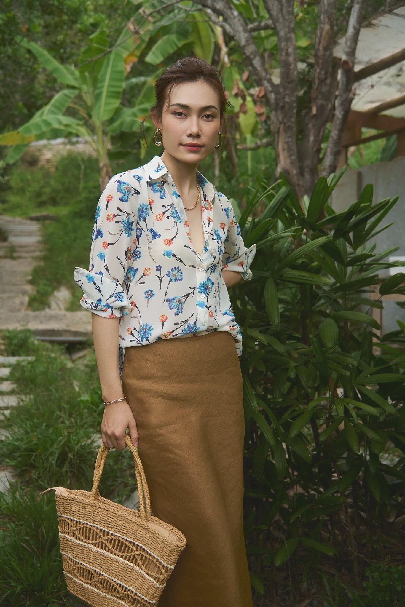 Áo sơ mi voan hoa thời trang Hity