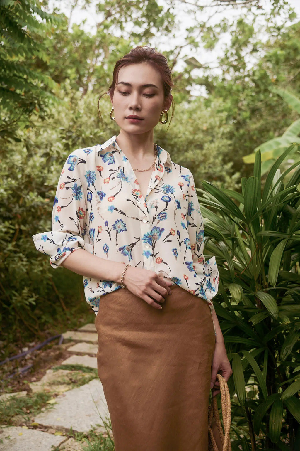 Áo sơ mi voan hoa thời trang Hity