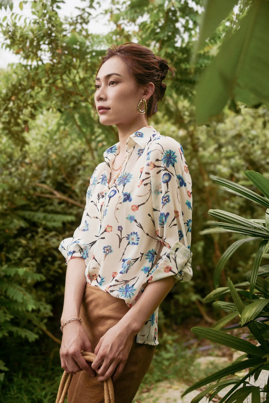 Áo sơ mi voan hoa thời trang Hity
