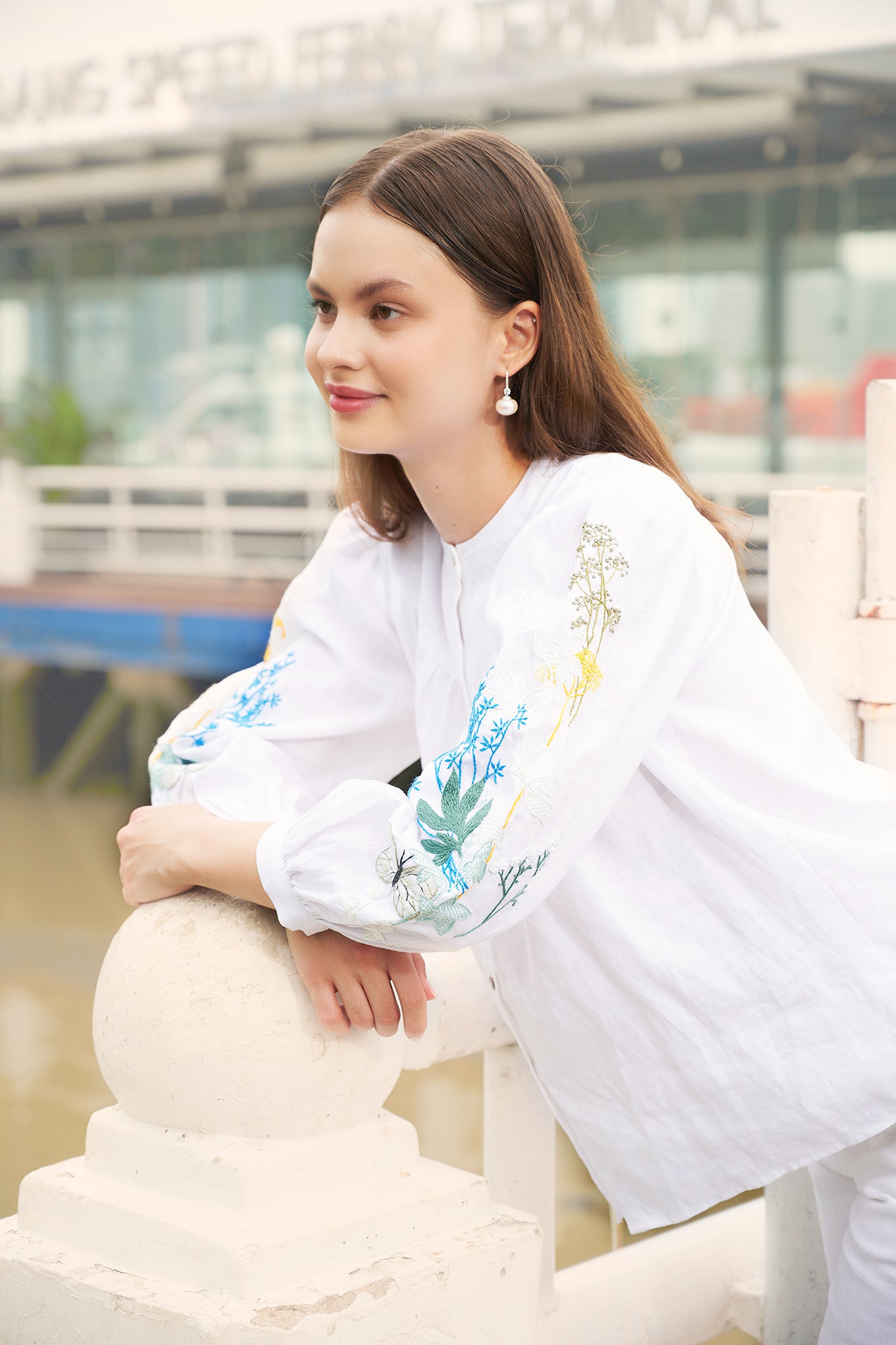 Áo linen trắng thêu tay Mơ thời trang Hity