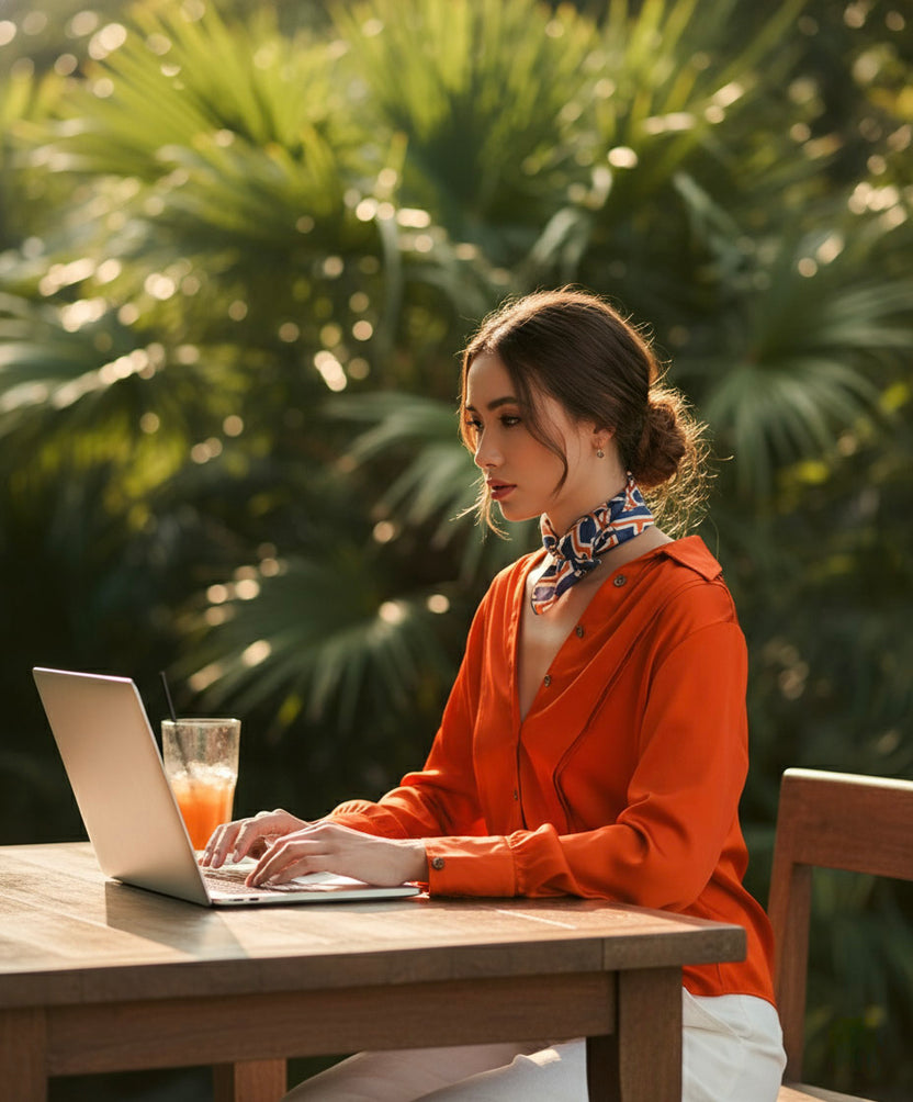 Áo sơ mi tay dài cam đất thời trang Hity