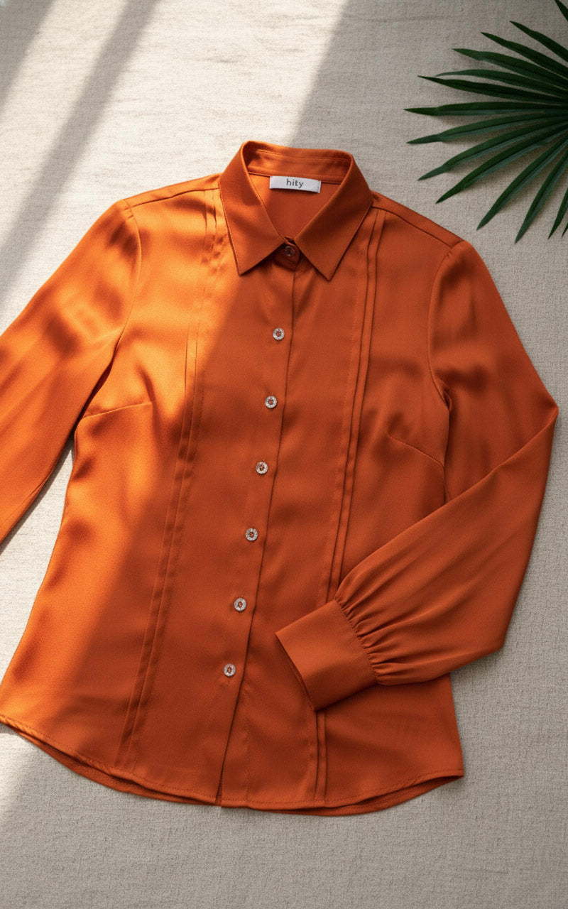 Áo sơ mi tay dài cam đất thời trang Hity
