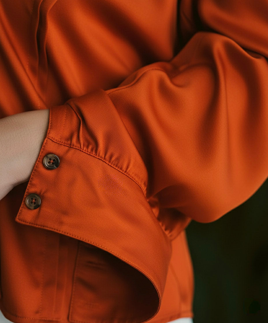 Áo sơ mi tay dài cam đất thời trang Hity