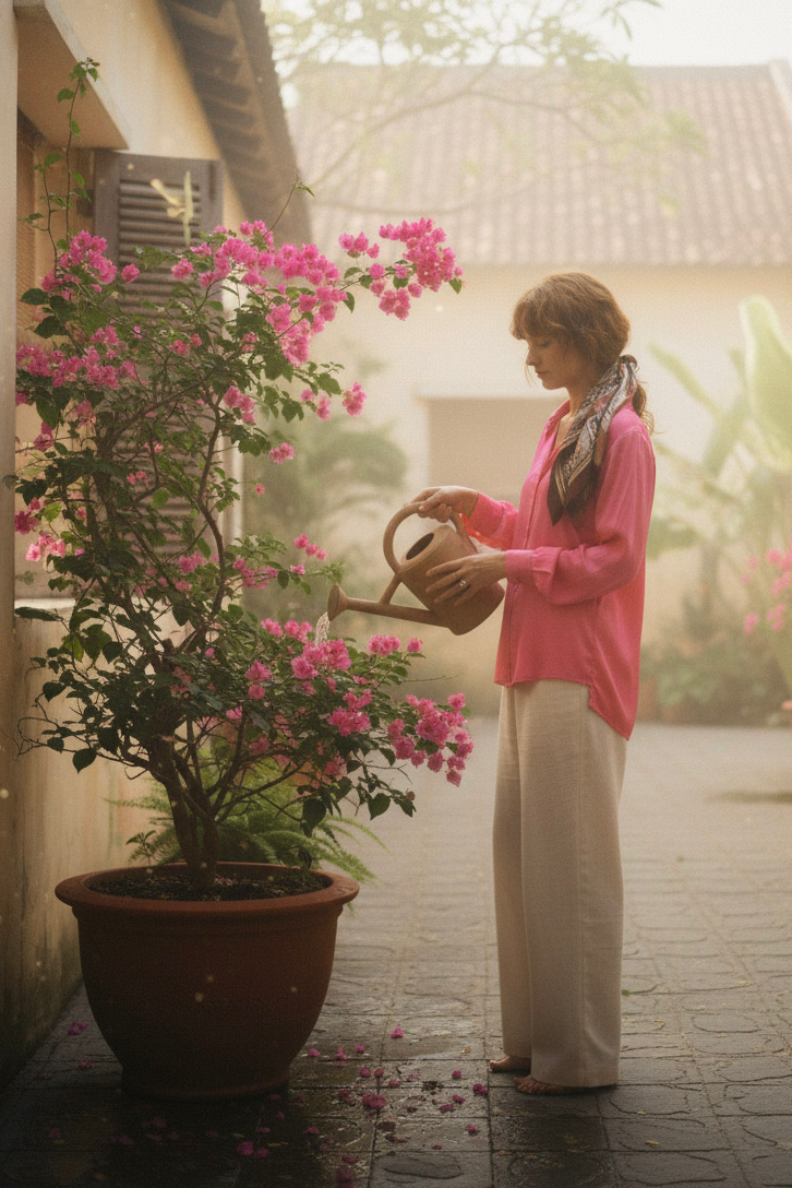 Áo sơ mi tay dài hồng sen thời trang Hity