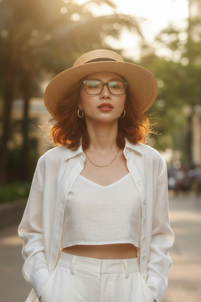 Áo sơ mi nữ tay dài linen trắng thời trang Hity