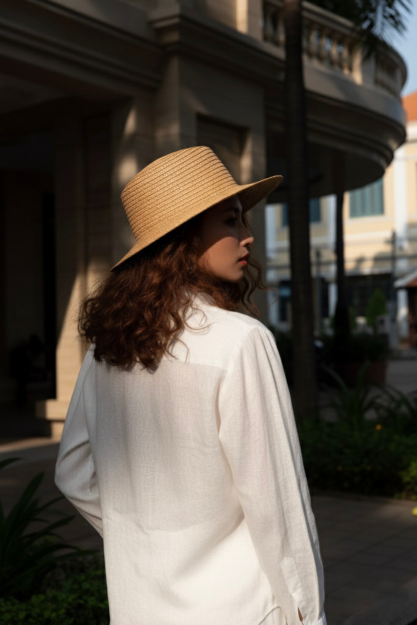 Áo sơ mi nữ tay dài linen trắng thời trang Hity